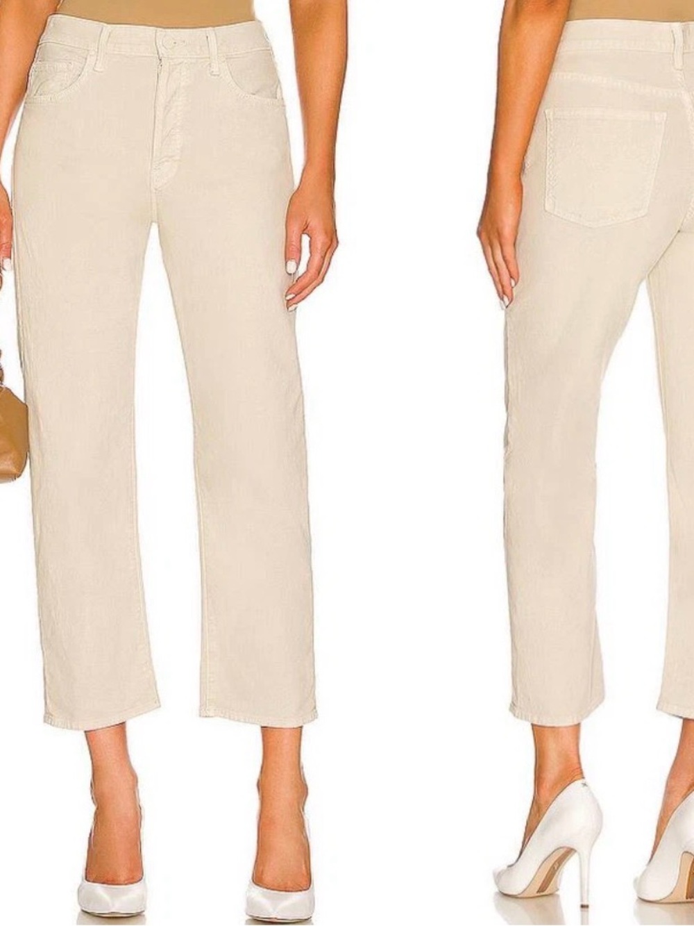 Mother Ditcher Crop Pants in tan color size 27